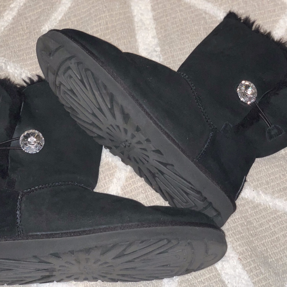 UGG Bailey Button Bling Women's Boots Black